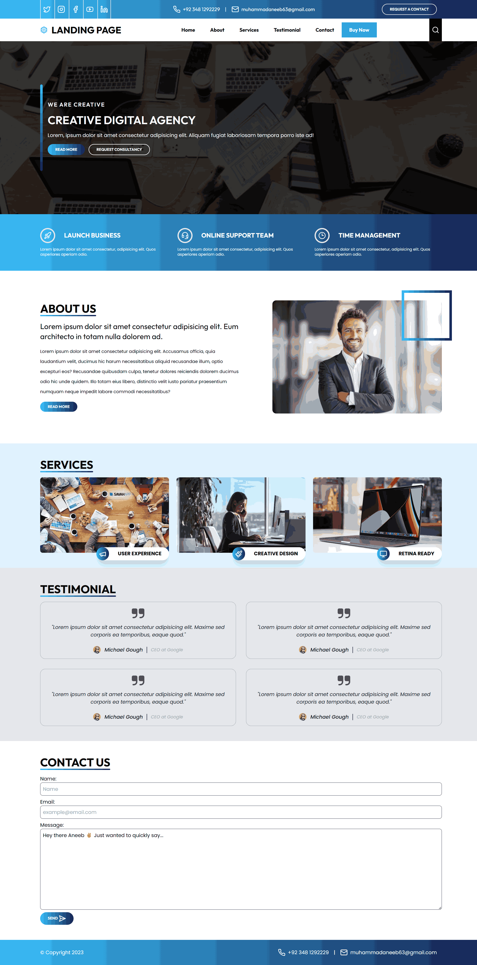 landing page